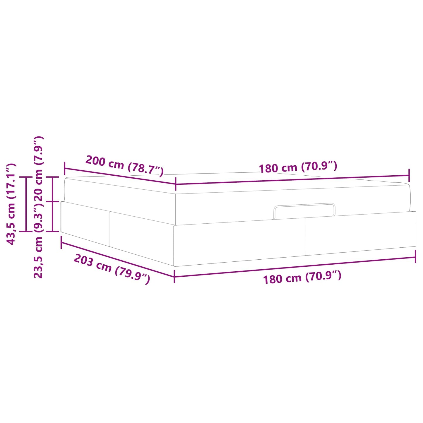 Bettgestell mit Matratze Sonstiges 2 stk. Schwarz PVC