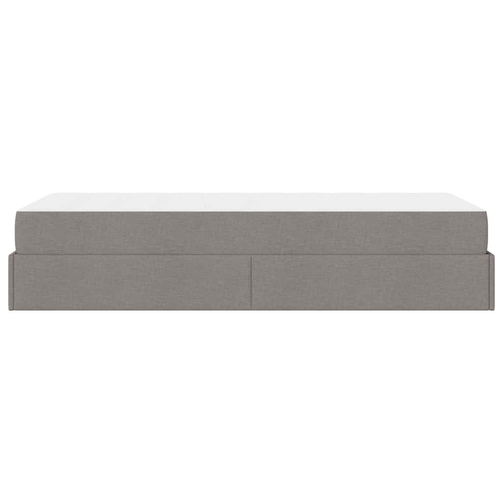 Bettgestell mit Matratze Taupe 100 x 200 cm Stoff