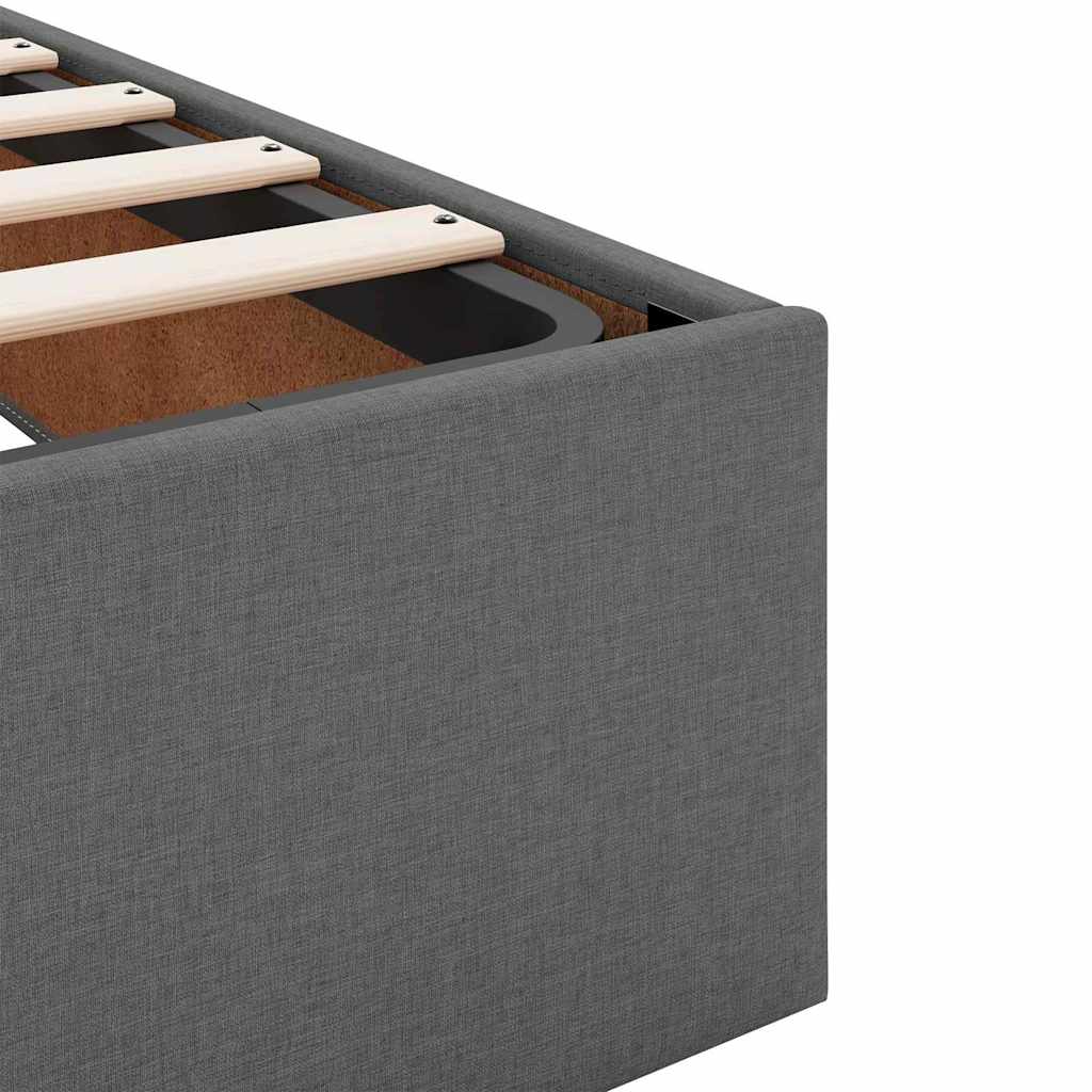 Bettgestell mit Matratze Dunkelgrau 120 x 190 cm Stoff