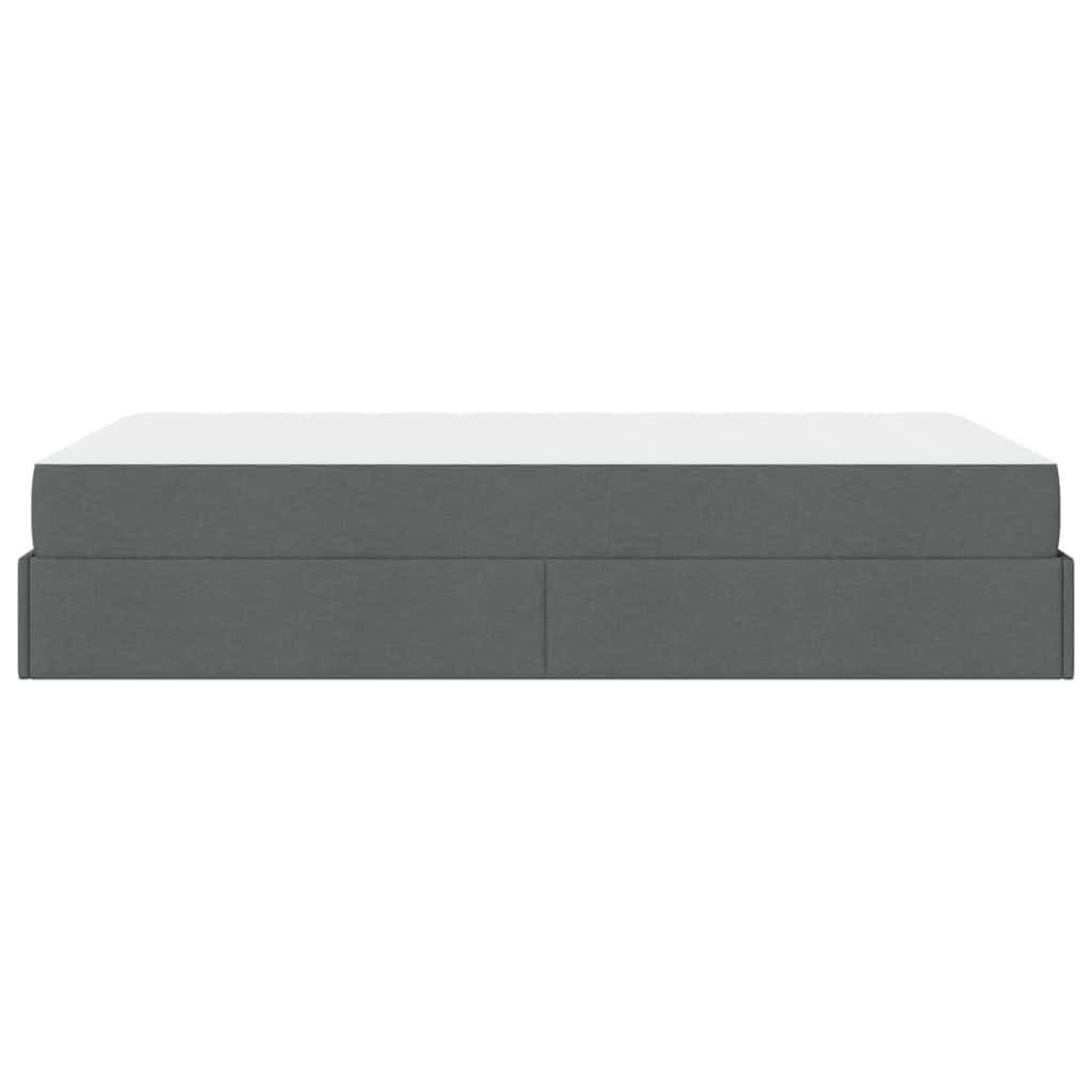 Bettgestell mit Matratze Dunkelgrau 120 x 190 cm Stoff