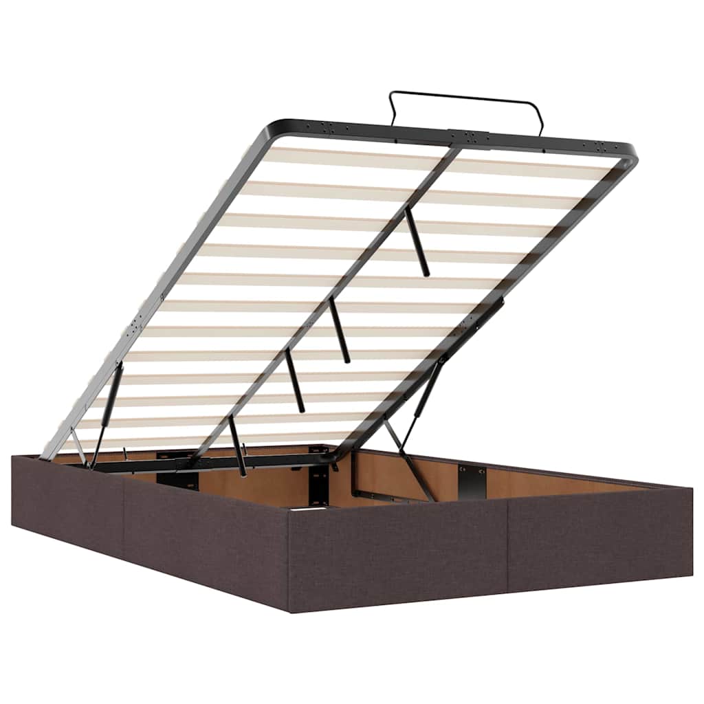 Bettgestell mit Matratze Dunkelbraun 120 x 190 cm Stoff