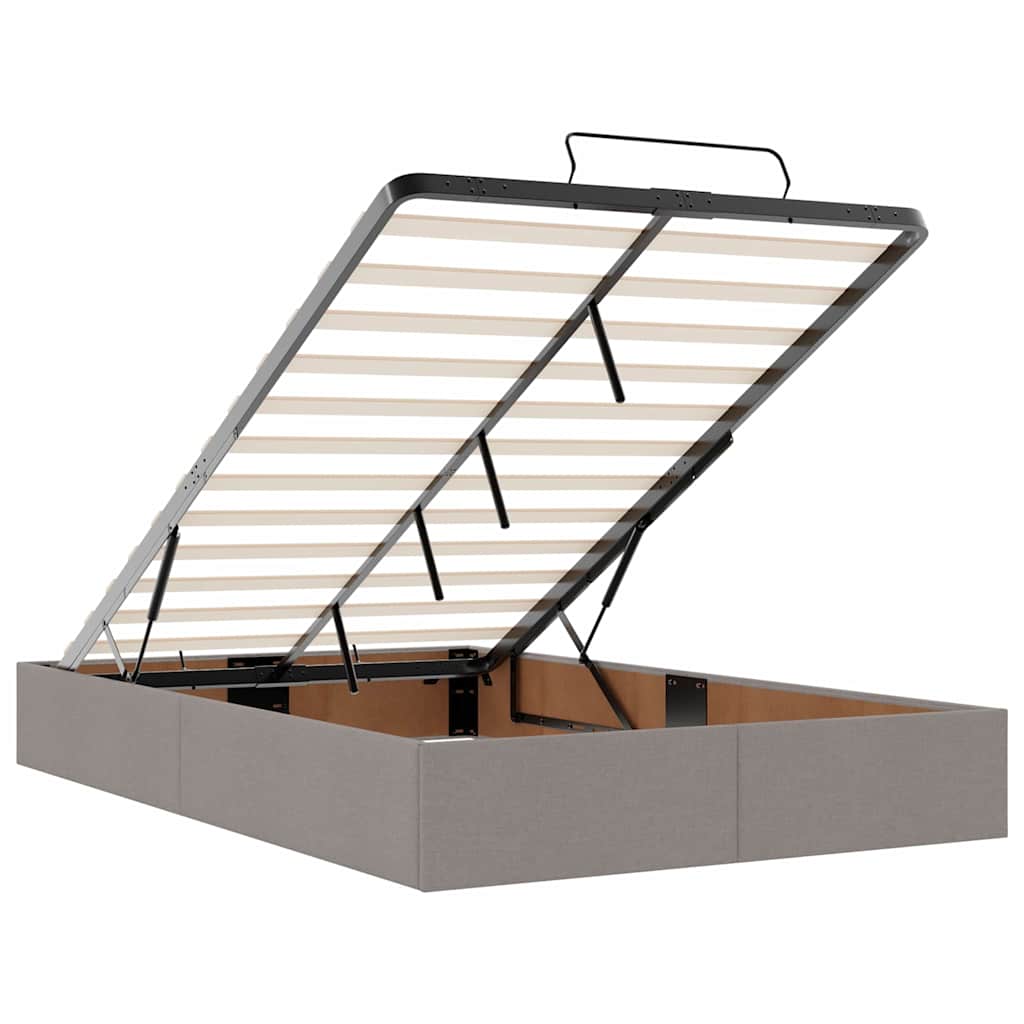 Bettgestell mit Matratze Taupe 120 x 200 cm Stoff