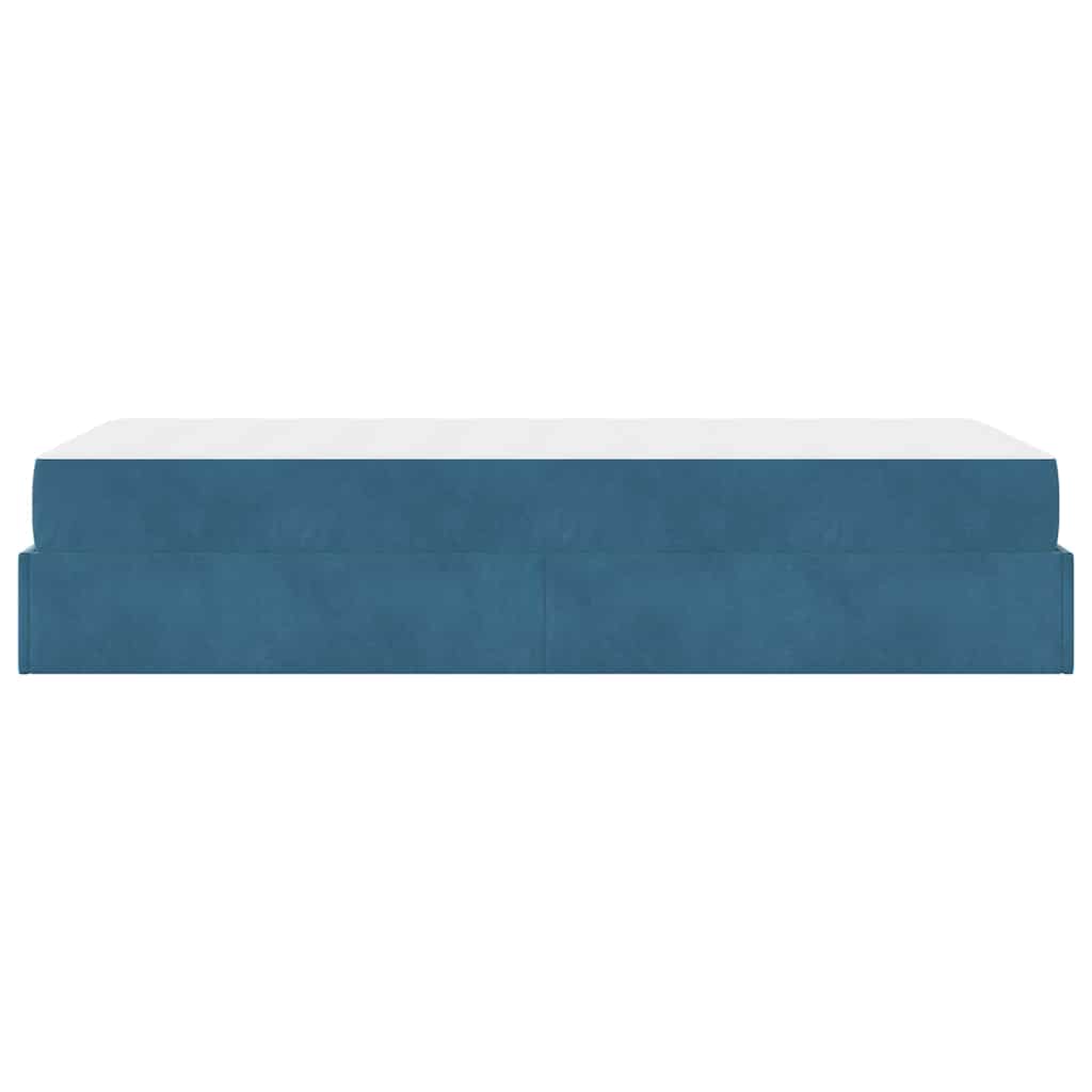 Bettgestell mit Matratze mit Speicher Blau 100 x 200 cm Samt