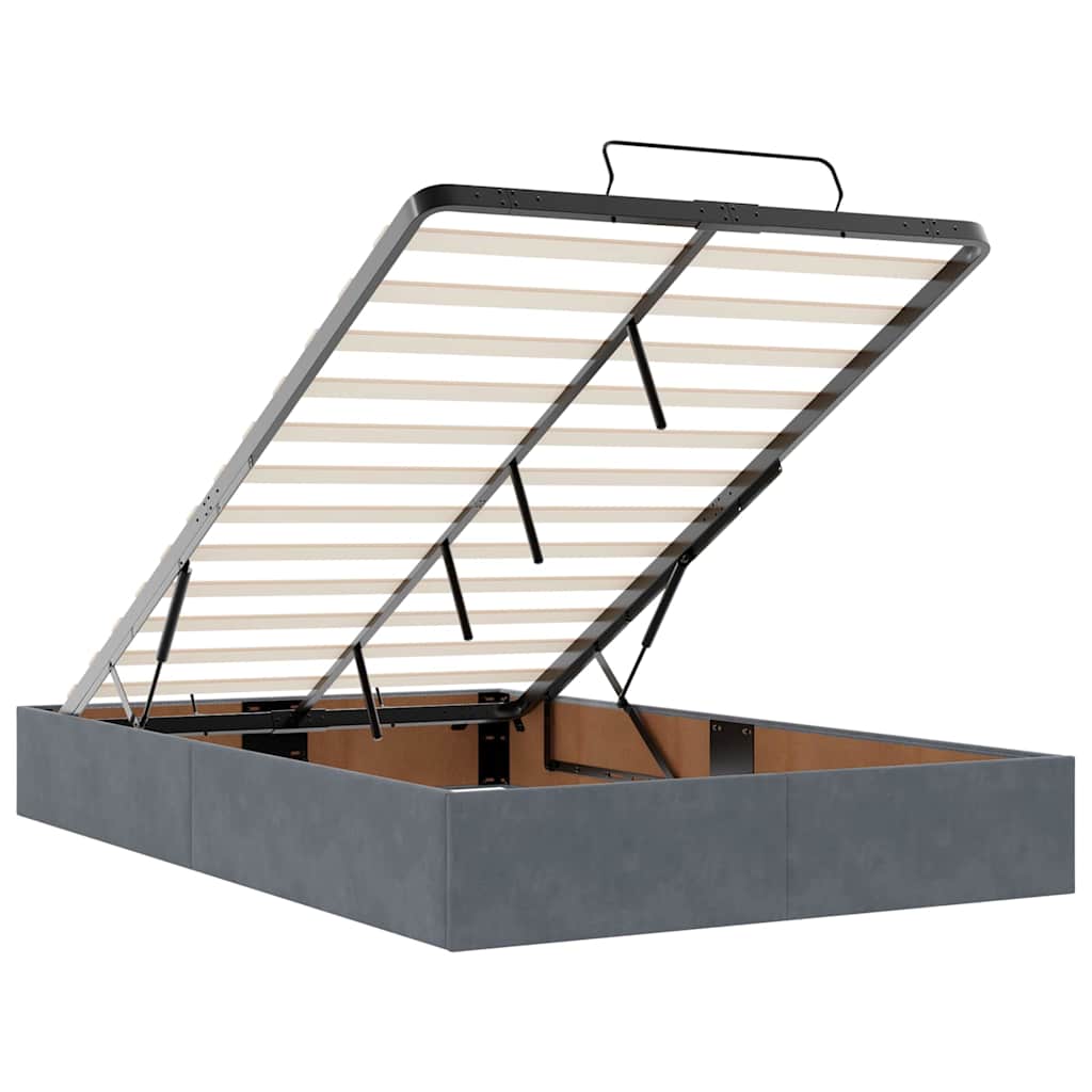 Bettgestell mit Matratze Dunkelgrau 120 x 200 cm Samt