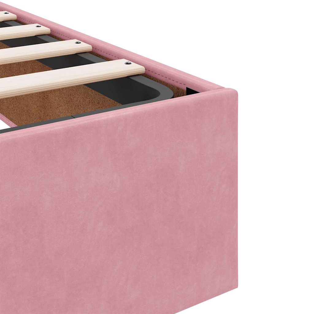 Bettgestell mit Matratze mit Speicher Rosa 120 x 200 cm Samt