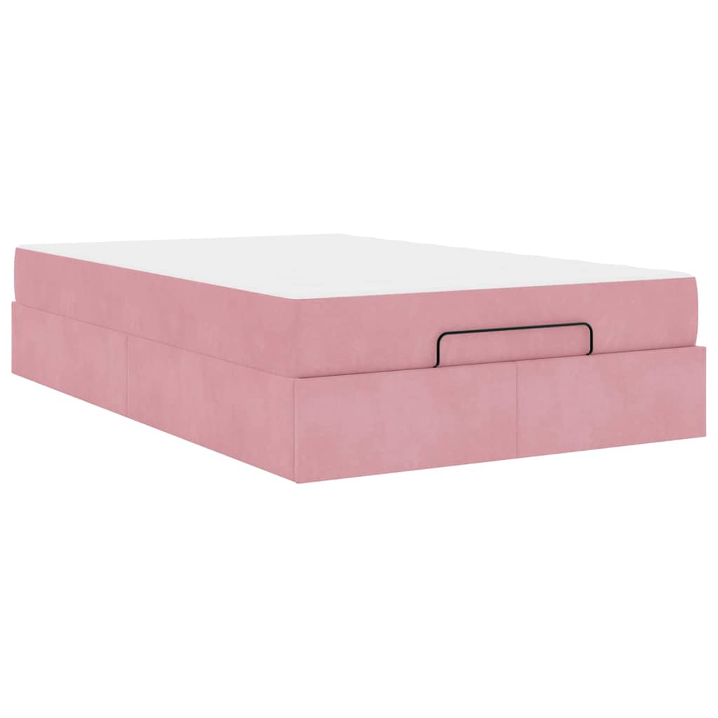Bettgestell mit Matratze mit Speicher Rosa 140 x 190 cm Samt