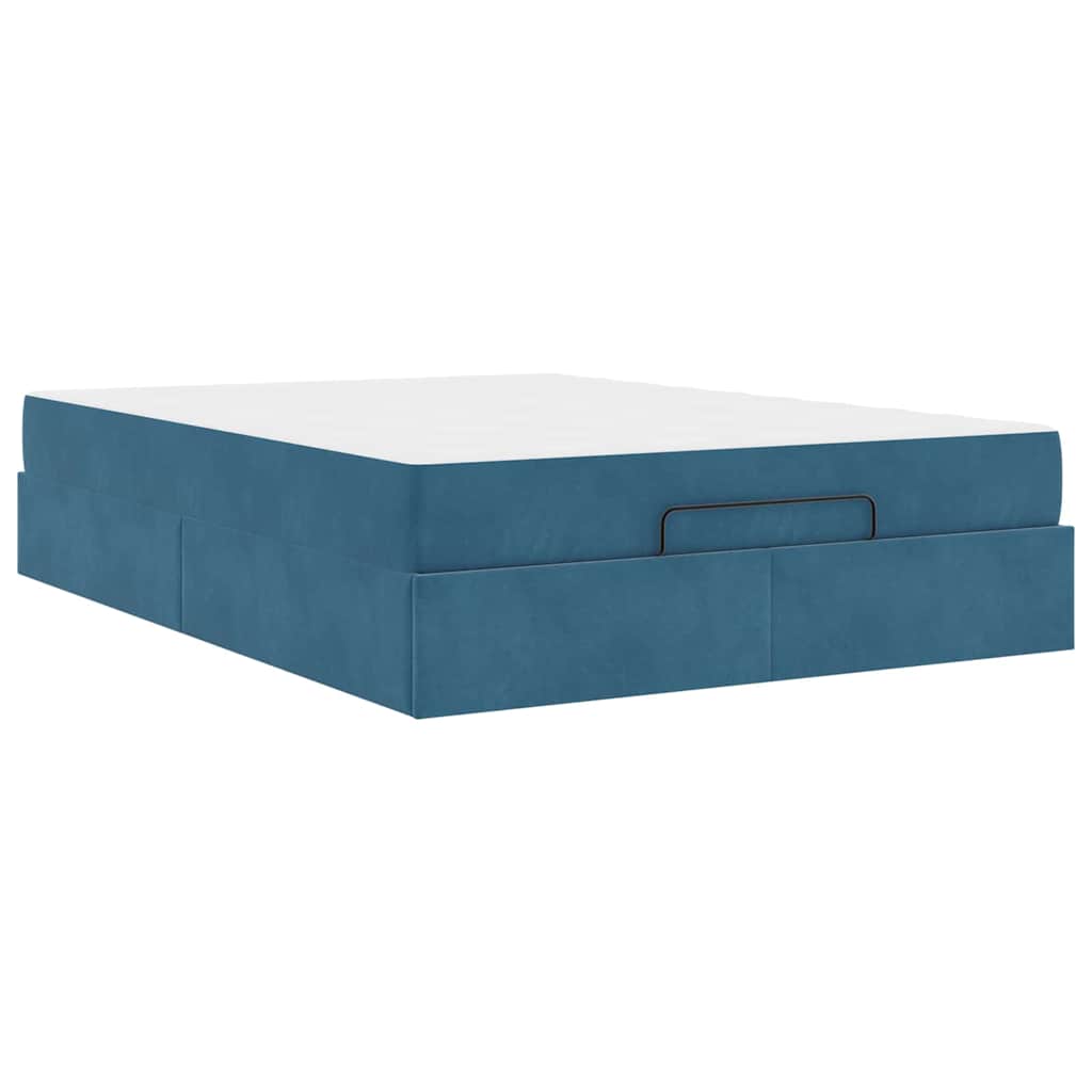 Bettgestell Blau 140 x 200 cm Samt