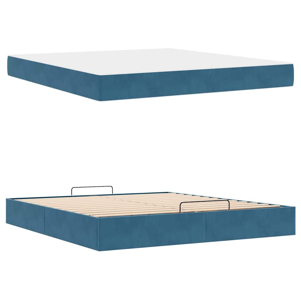 Bettgestell Blau 180 x 200 cm Samt
