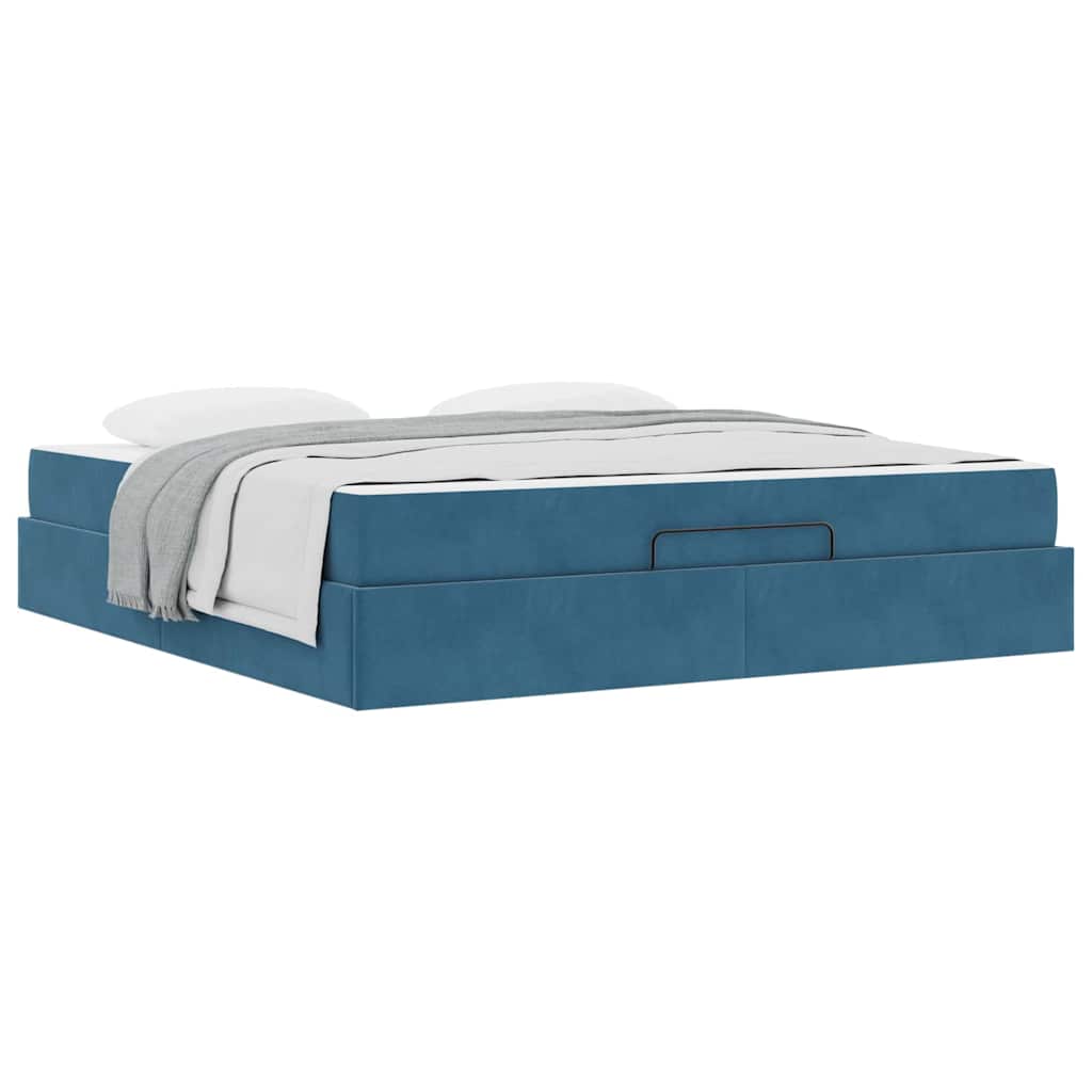 Bettgestell Blau 180 x 200 cm Samt