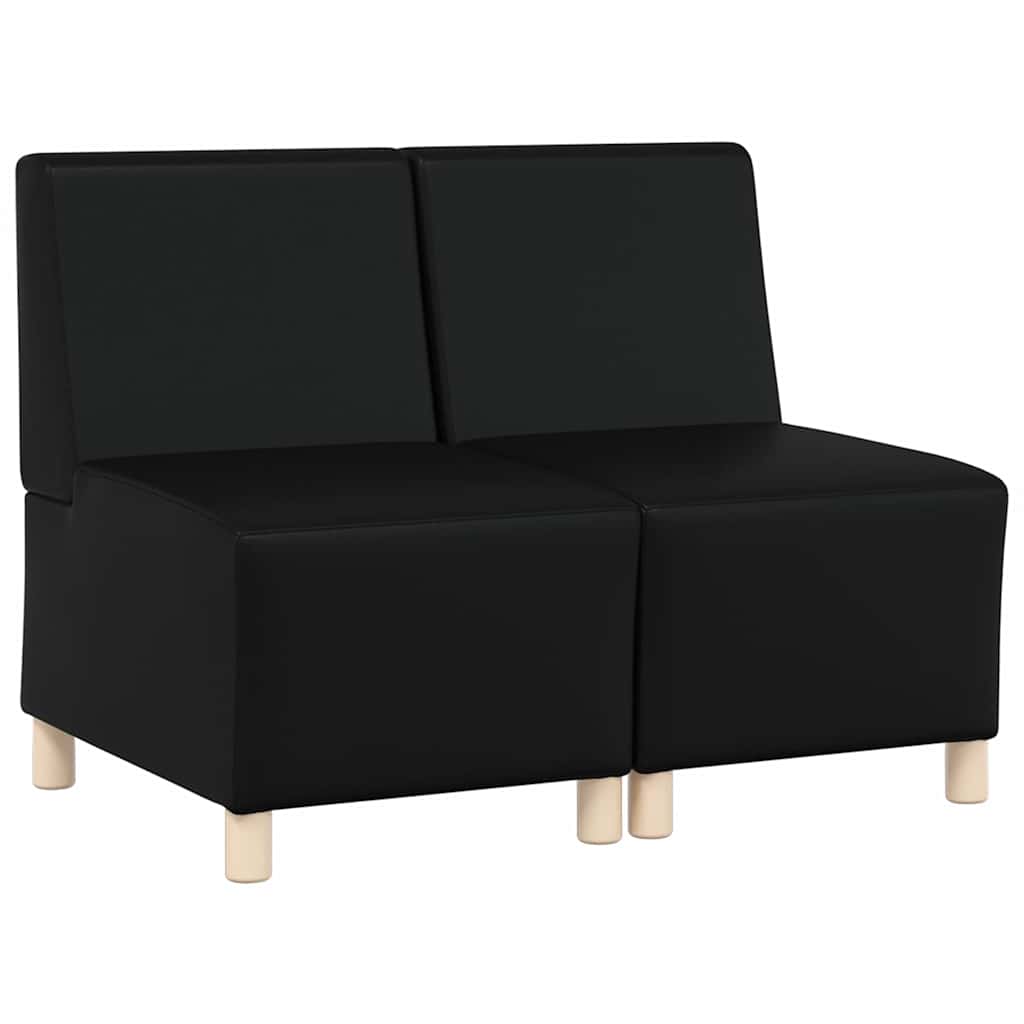 Modulares Armfreies Sofa 2 pcs Schwarz 55 x 74 x 82 cm