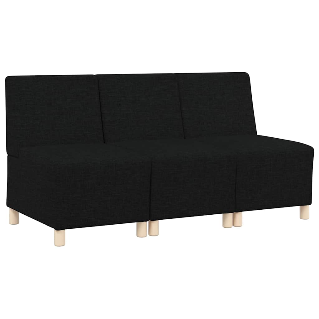 Modulares Armfreies Sofa 3 pcs Schwarz 55 x 74 x 82 cm Stoff