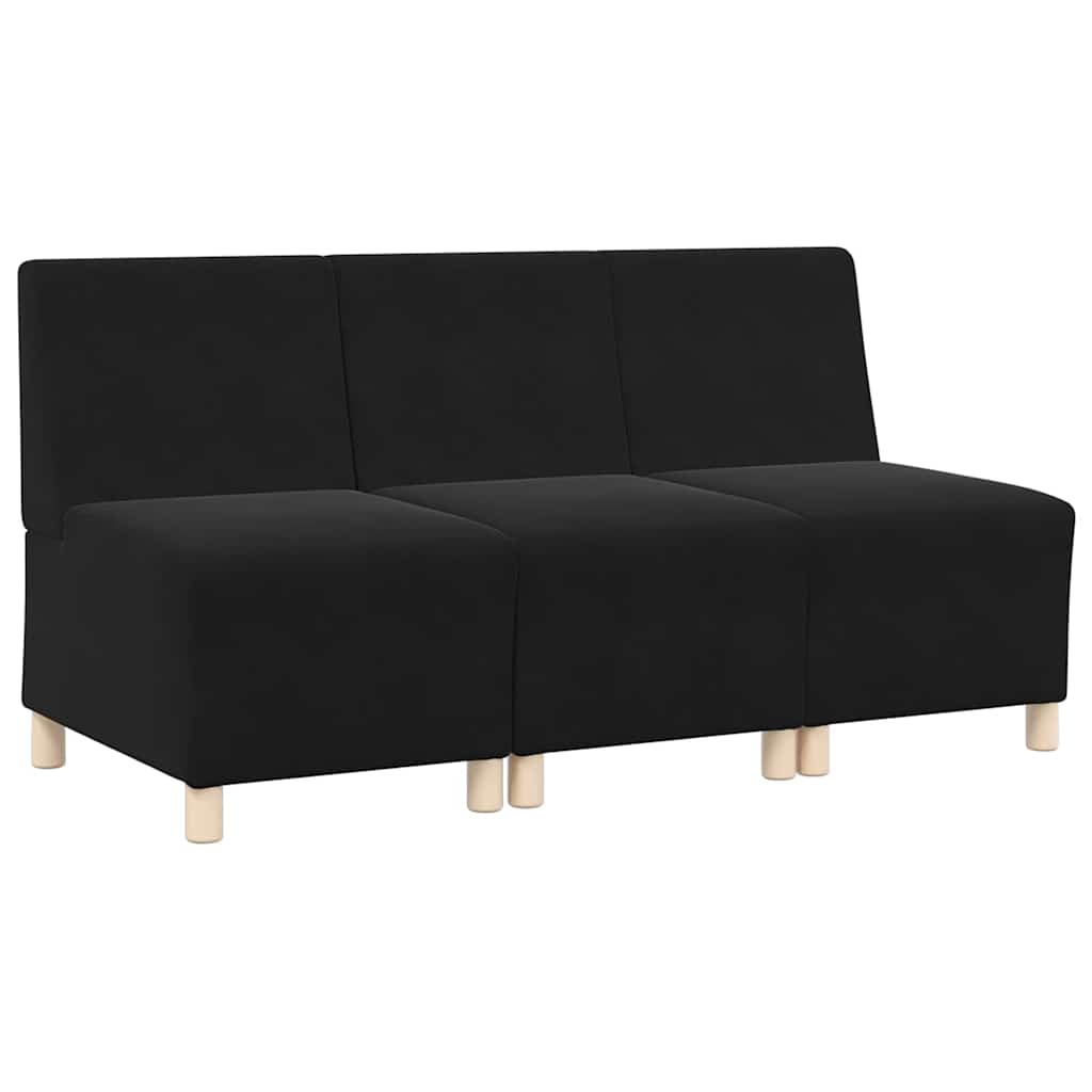 Modulares Armfreies Sofa 3 pcs Schwarz 55 x 74 x 82 cm Samt