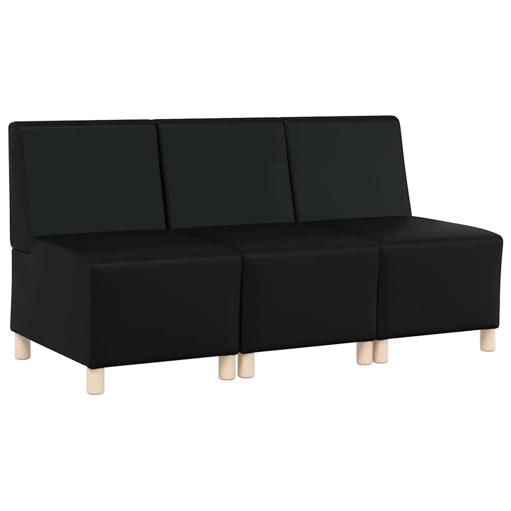Modulares Armfreies Sofa 3 pcs Schwarz 55 x 74 x 82 cm