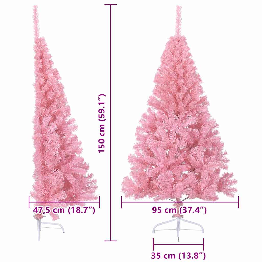 Künstlicher vorbeleuchteter Weihnachtsbaum Rosa 150 cm PVC