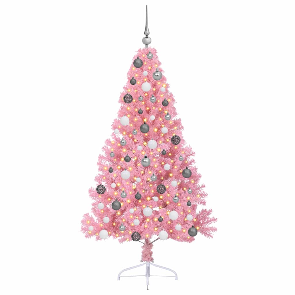 Weihnachtsbaum mit dekorativen Saitenlichtern Rosa 180 cm