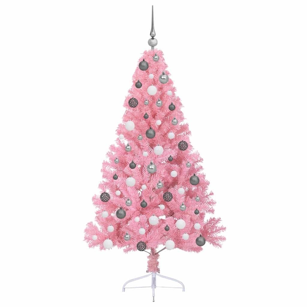 Weihnachtsbaum mit dekorativen Saitenlichtern Rosa 180 cm