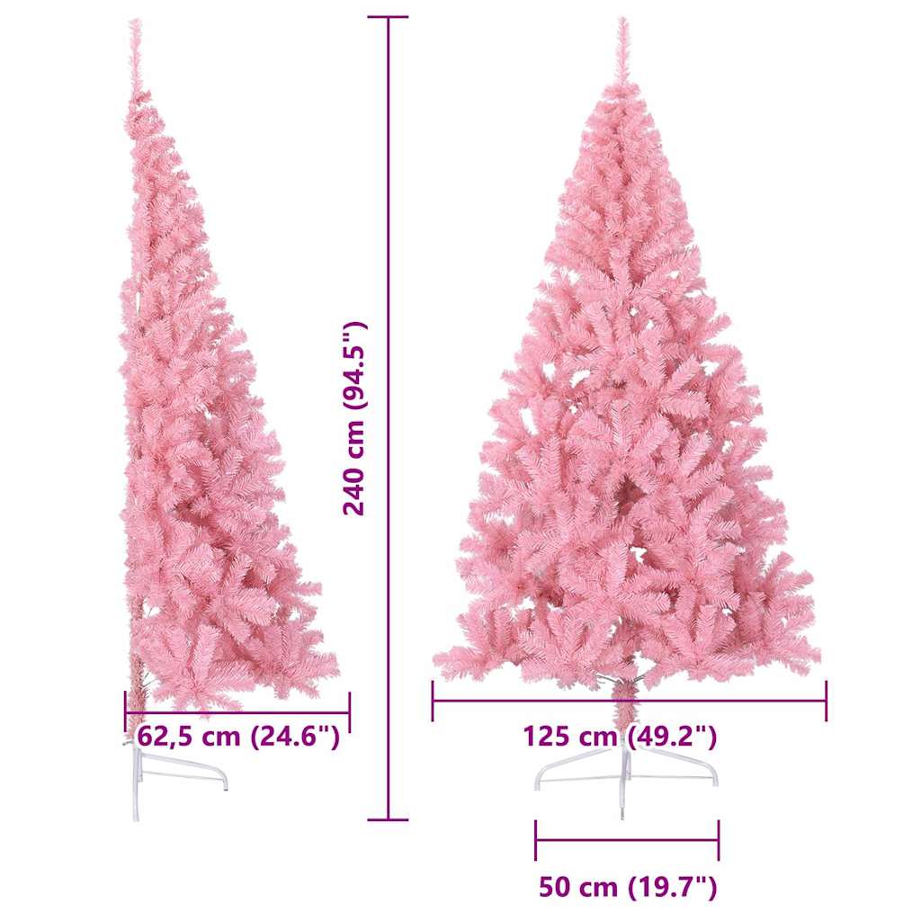 Künstlicher vorbeleuchteter Weihnachtsbaum Rosa 240 cm PVC