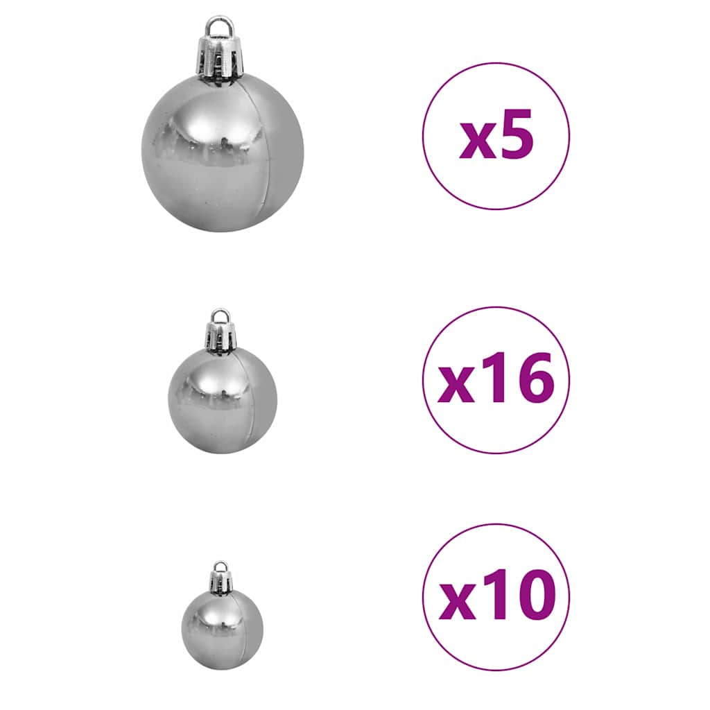 Weihnachtsbaum mit dekorativen Saitenlichtern Rosa 240 cm PVC