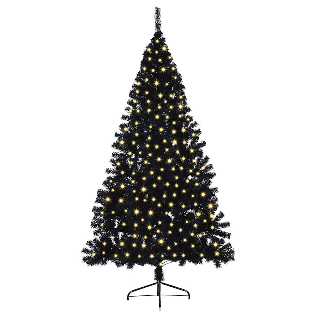 Weihnachtsbaum mit dekorativen Saitenlichtern Schwarz 240 cm