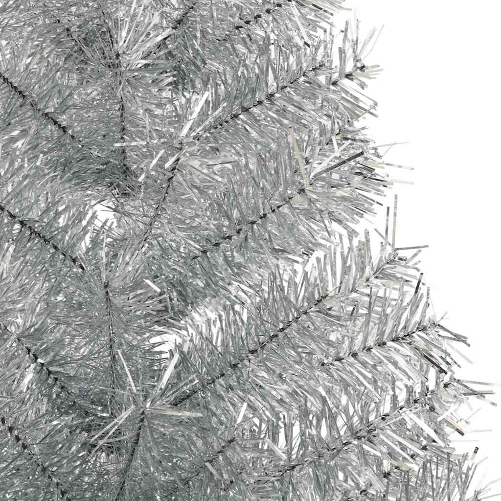 Weihnachtsbaum mit dekorativen Saitenlichtern Silber 180 cm