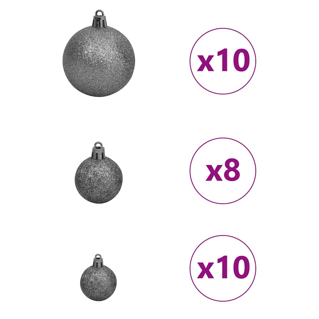 Weihnachtsbaum mit dekorativen Saitenlichtern Silber 240 cm
