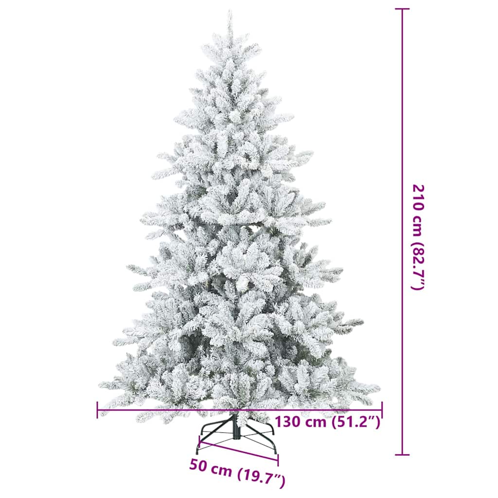 Künstlicher klappbarer Weihnachtsbaum Weiß 210 cm PVC und Stahl