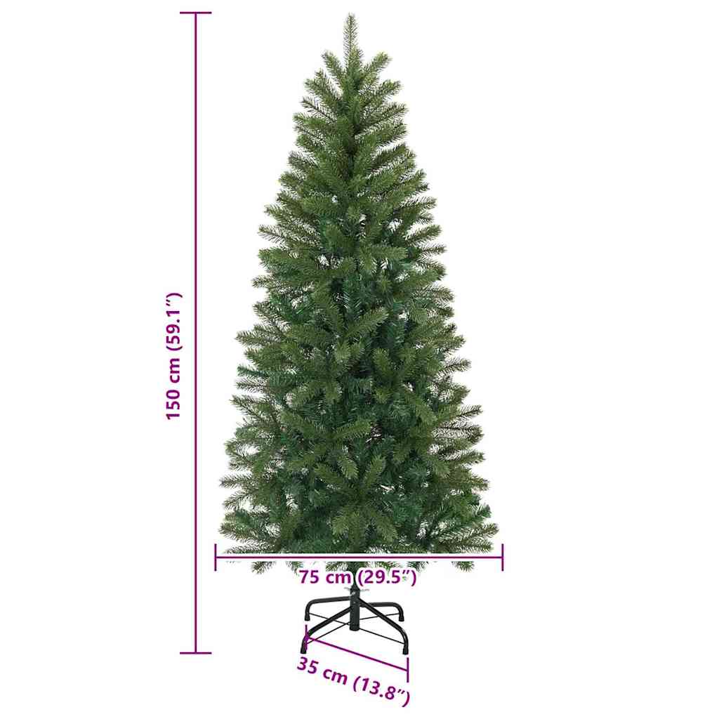 Künstlicher Weihnachtsbaum 150 cm PVC, PE und Stahl Grün