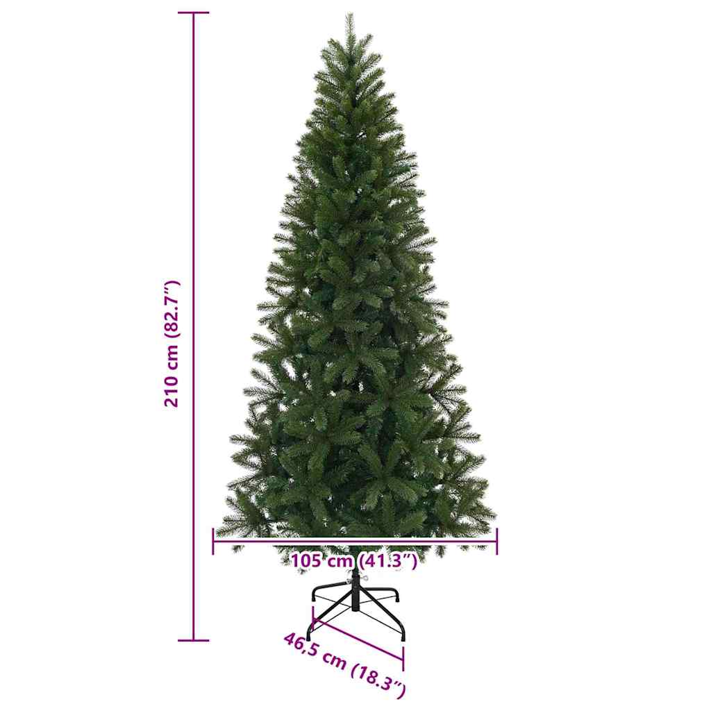 Künstlicher Weihnachtsbaum 210 cm PVC, PE und Stahl Grün