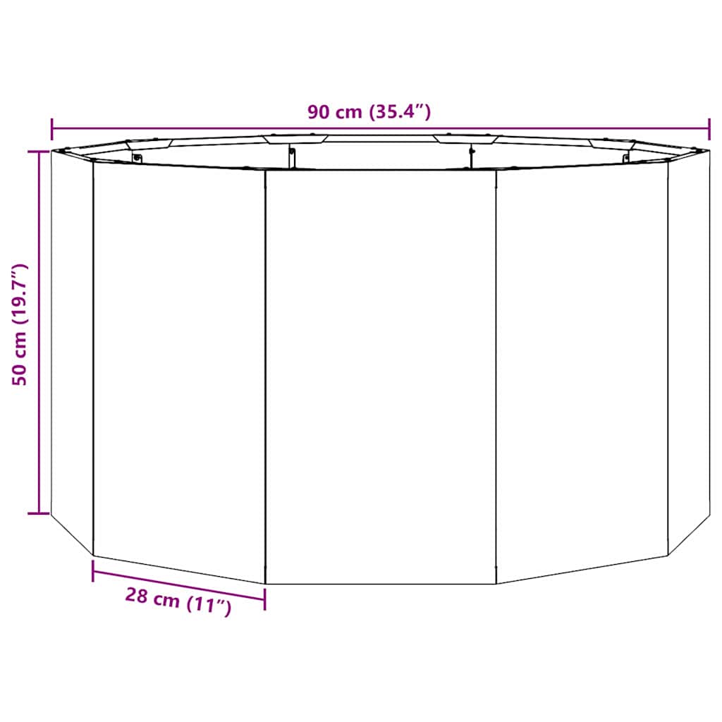 Pflanzkübel Silber 90 x 90 x 50 cm Verzinkter Stahl