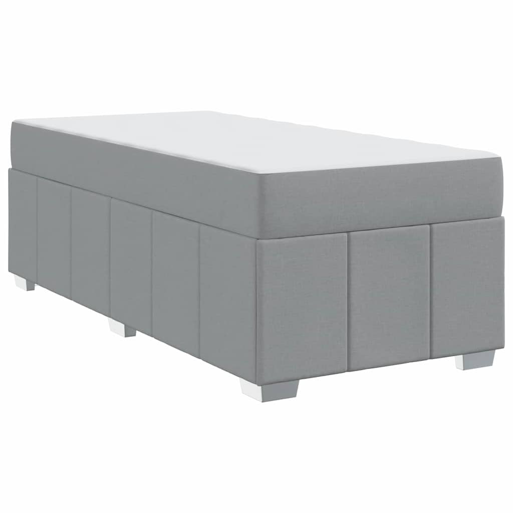 Bettgestell mit Matratze Hellgrau 100 x 200 cm Stoff