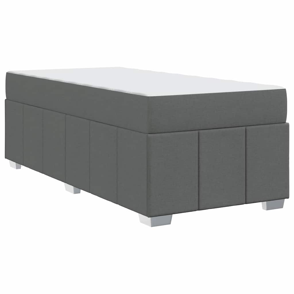 Bettgestell mit Matratze Dunkelgrau 100 x 200 cm Stoff