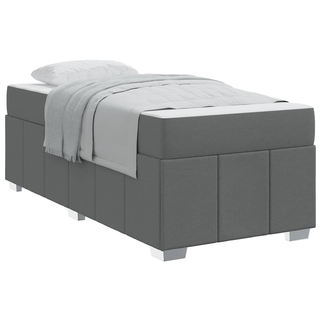 Bettgestell mit Matratze Dunkelgrau 100 x 200 cm Stoff