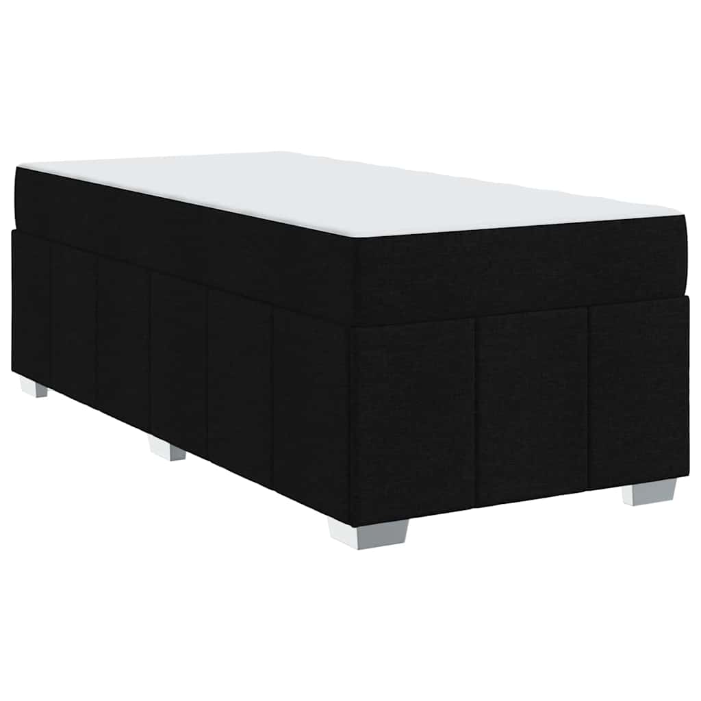 Bettgestell mit Matratze Schwarz 120 x 190 cm Stoff