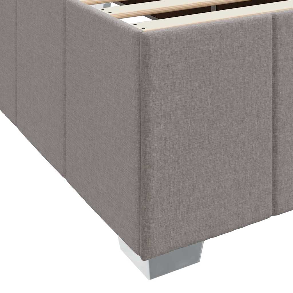 Bettgestell mit Matratze Taupe 120 x 190 cm Stoff