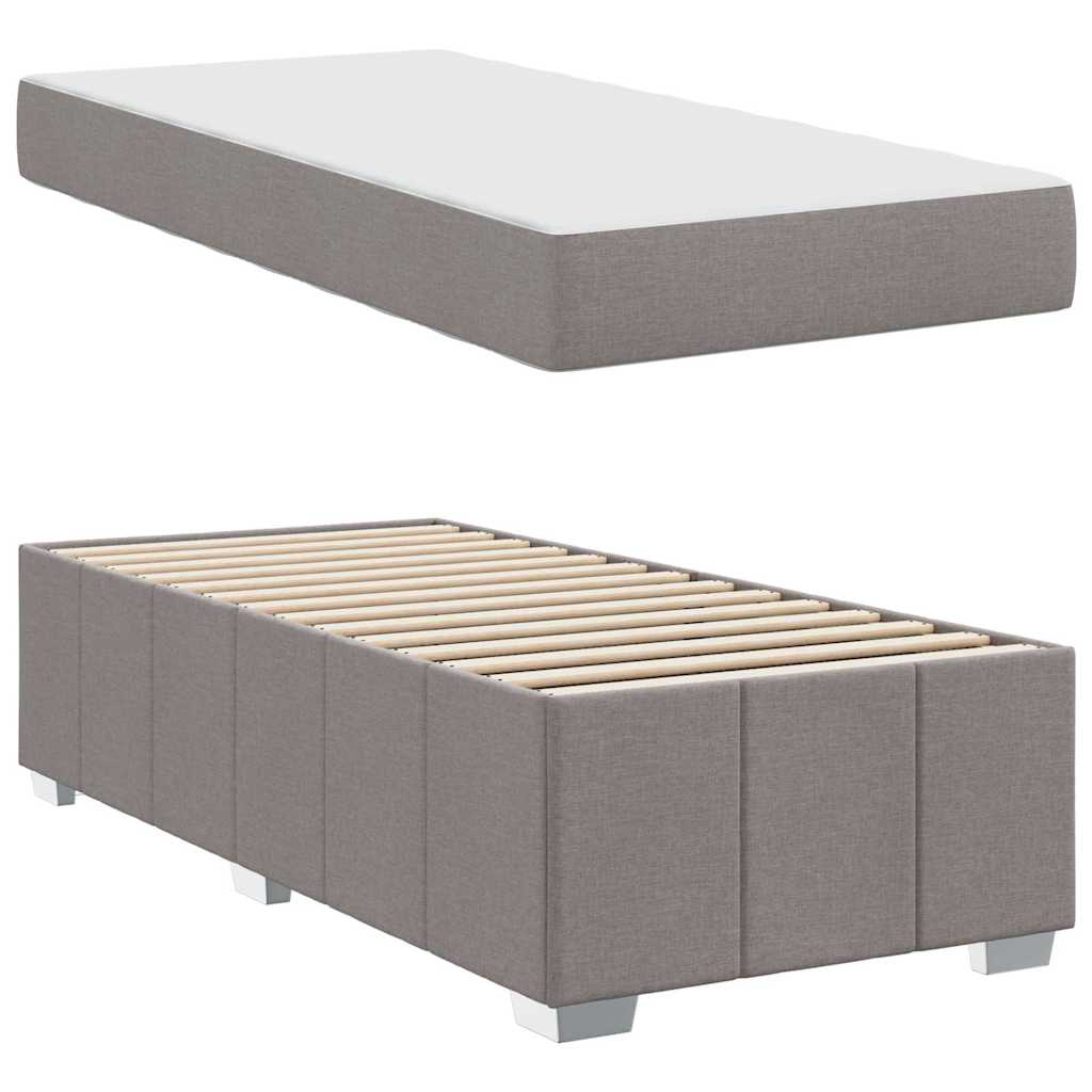 Bettgestell mit Matratze Taupe 120 x 190 cm Stoff