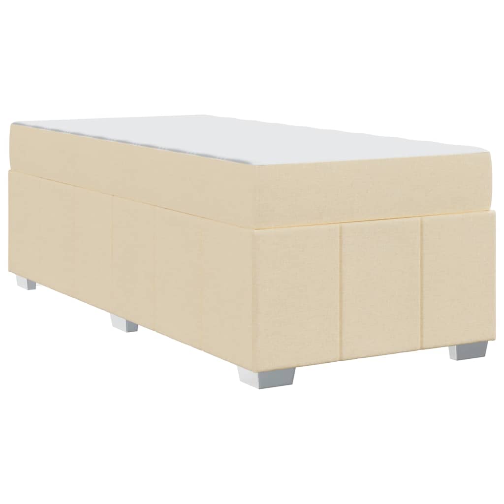 Bettgestell mit Matratze Creme 120 x 190 cm Stoff