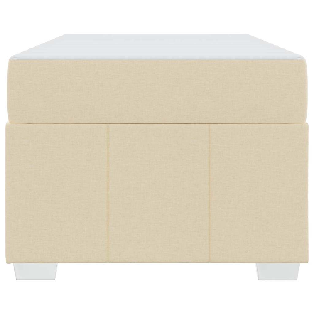 Bettgestell mit Matratze Creme 120 x 190 cm Stoff