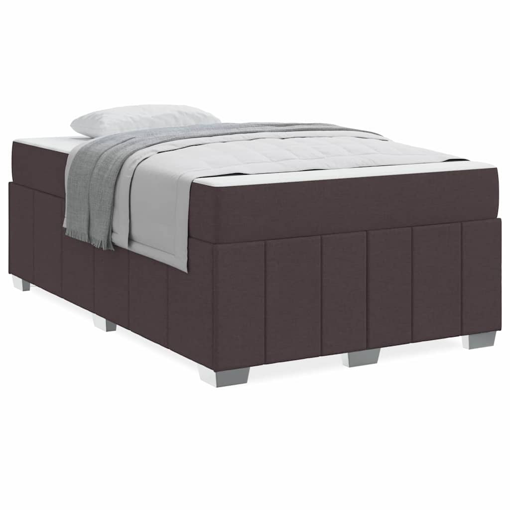 Bettgestell mit Matratze Dunkelbraun 120 x 200 cm Stoff
