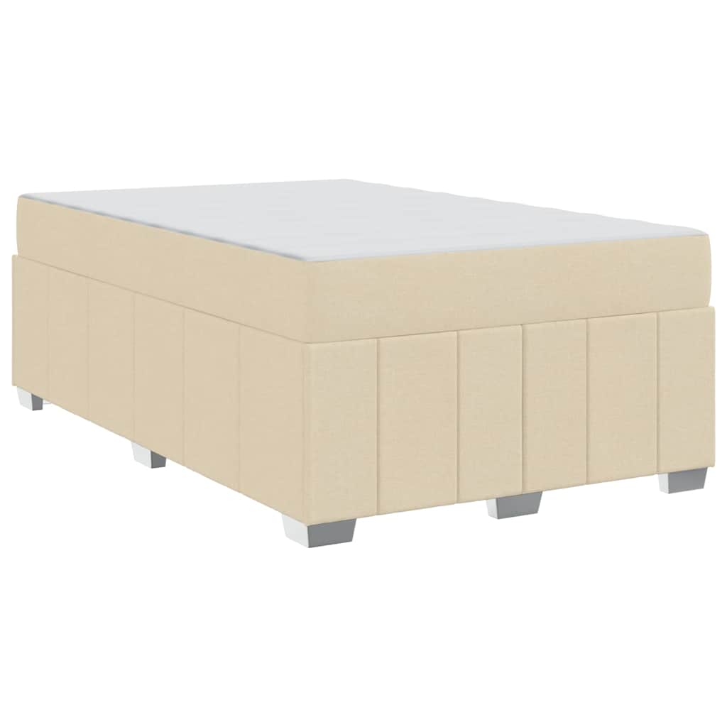 Bettgestell mit Matratze Creme 120 x 200 cm Stoff