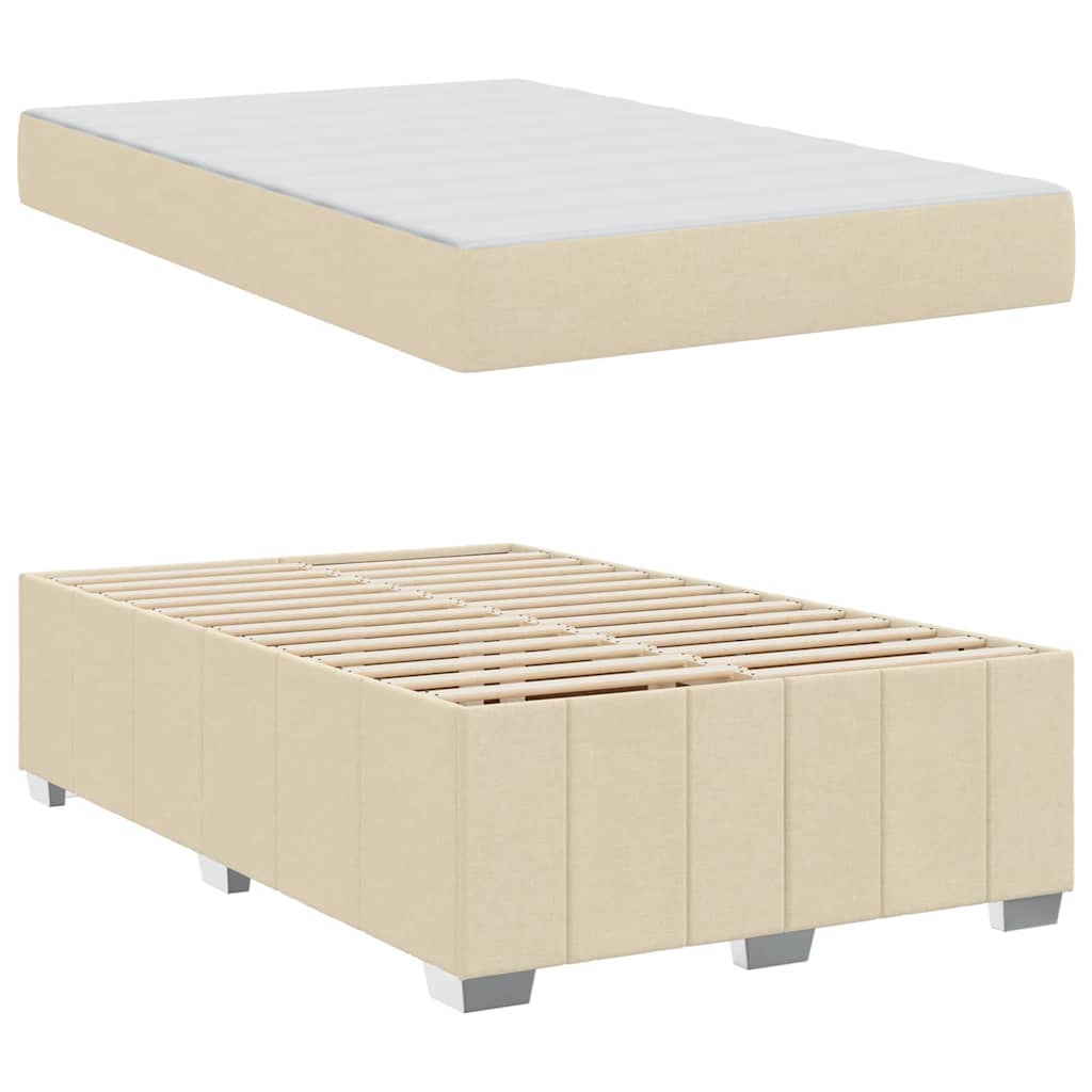 Bettgestell mit Matratze Creme 120 x 200 cm Stoff