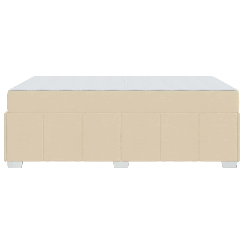 Bettgestell mit Matratze Creme 120 x 200 cm Stoff