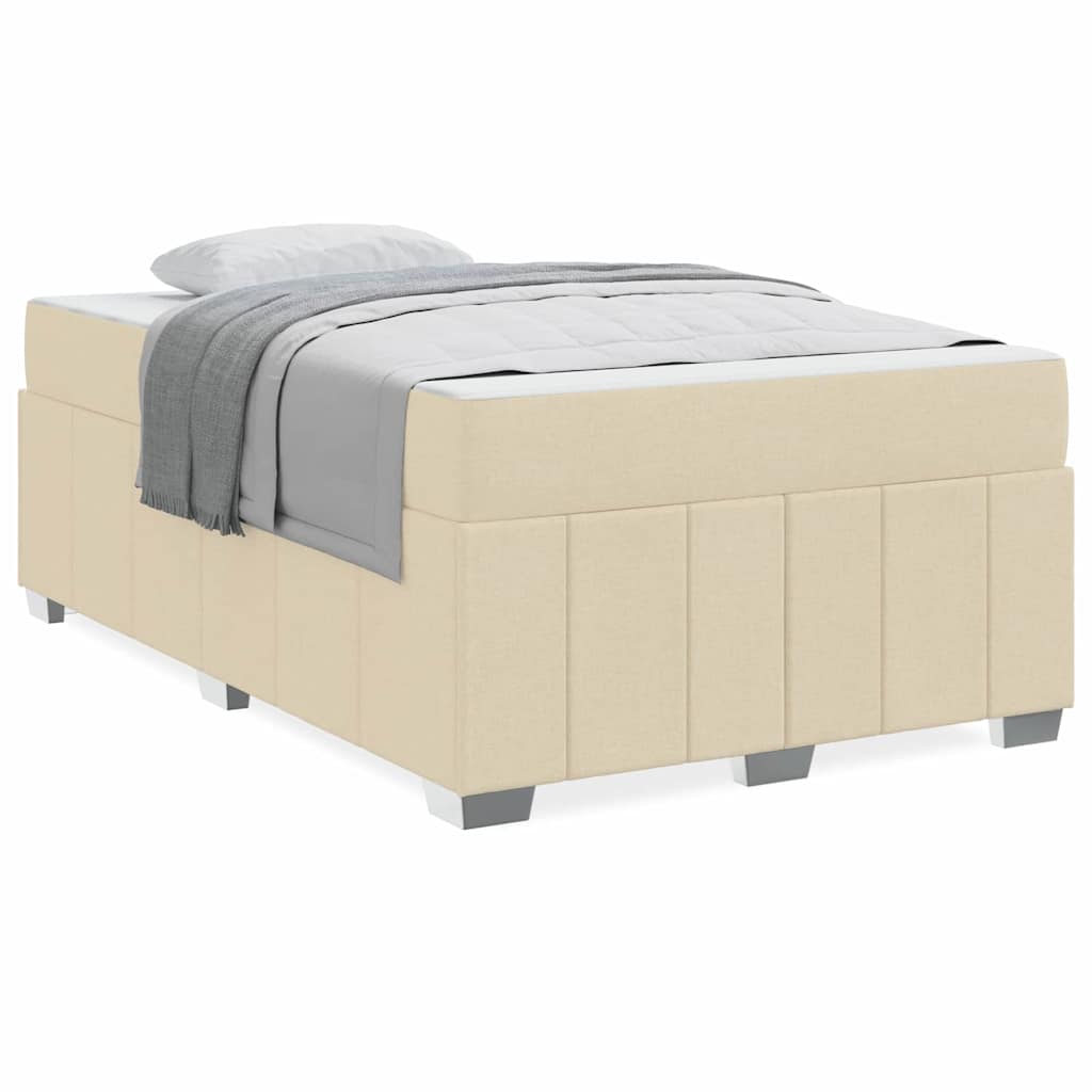 Bettgestell mit Matratze Creme 120 x 200 cm Stoff