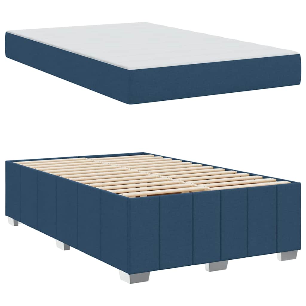 Bettgestell mit Matratze Blau 120 x 200 cm Stoff