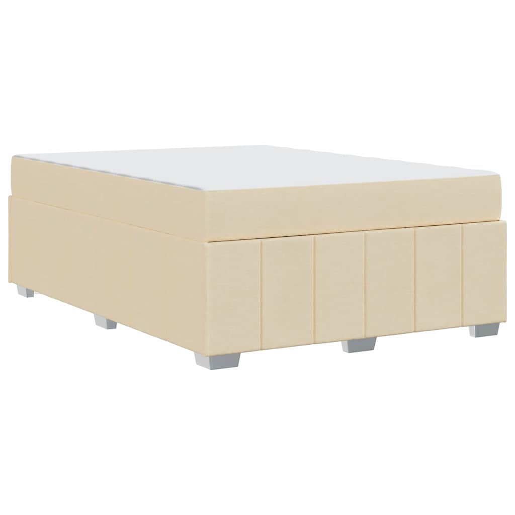 Bettgestell mit Matratze Creme 140 x 200 cm Stoff