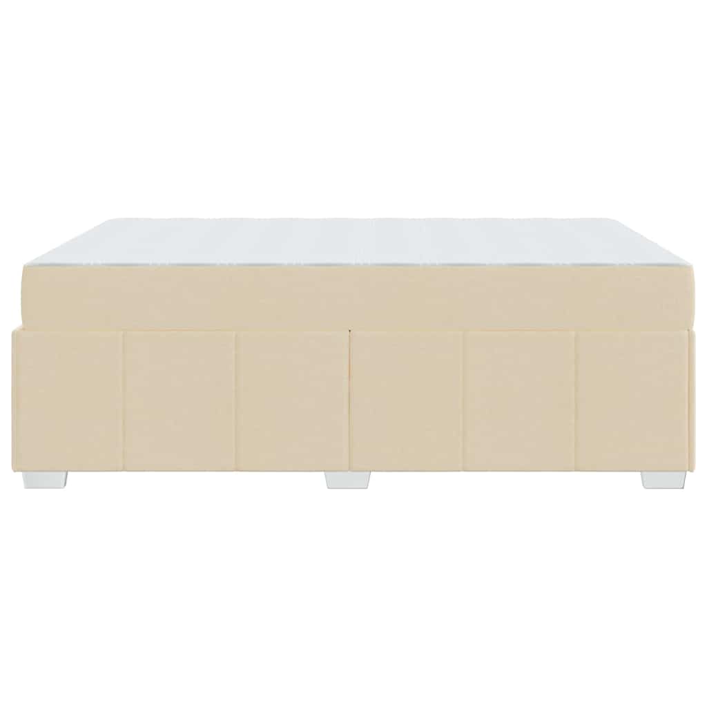 Bettgestell mit Matratze Creme 140 x 200 cm Stoff