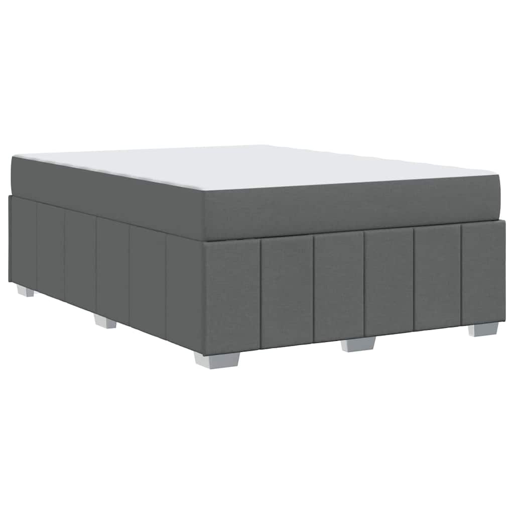 Bettgestell mit Matratze Dunkelgrau 160 x 200 cm Stoff