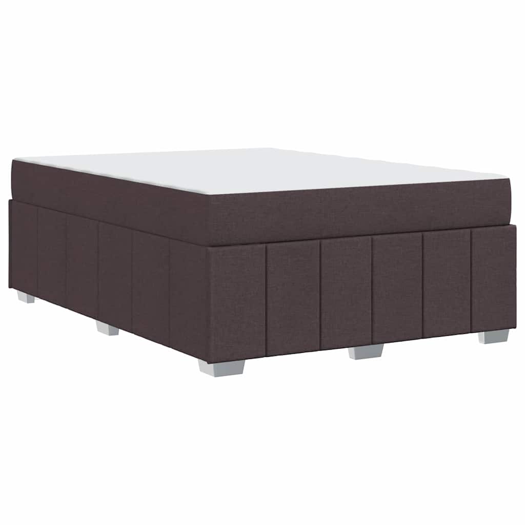 Bettgestell mit Matratze Dunkelbraun 160 x 200 cm Stoff