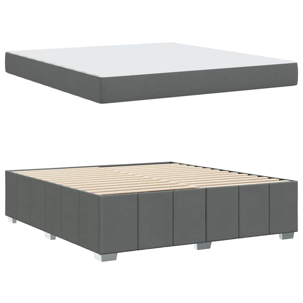 Bettgestell mit Matratze Dunkelgrau 180 x 200 cm Stoff