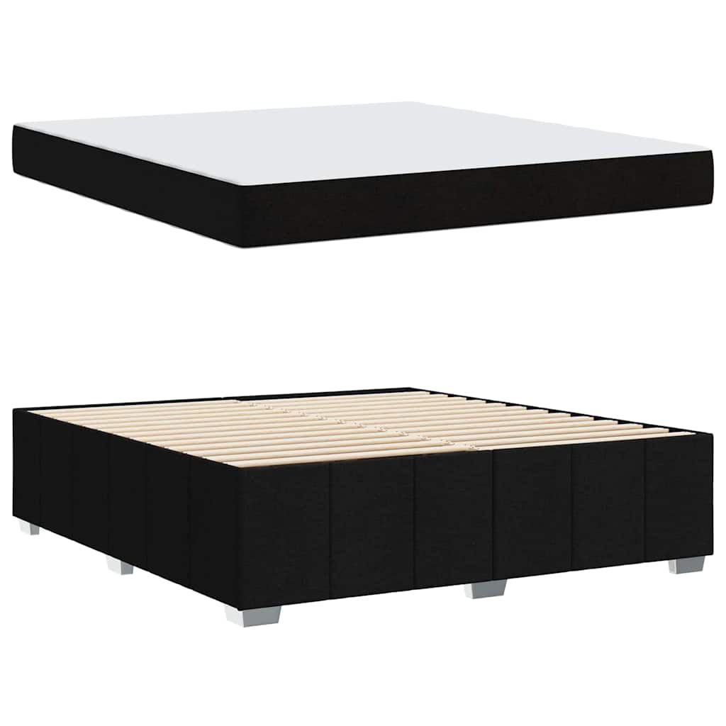 Bettgestell mit Matratze Schwarz 180 x 200 cm Stoff