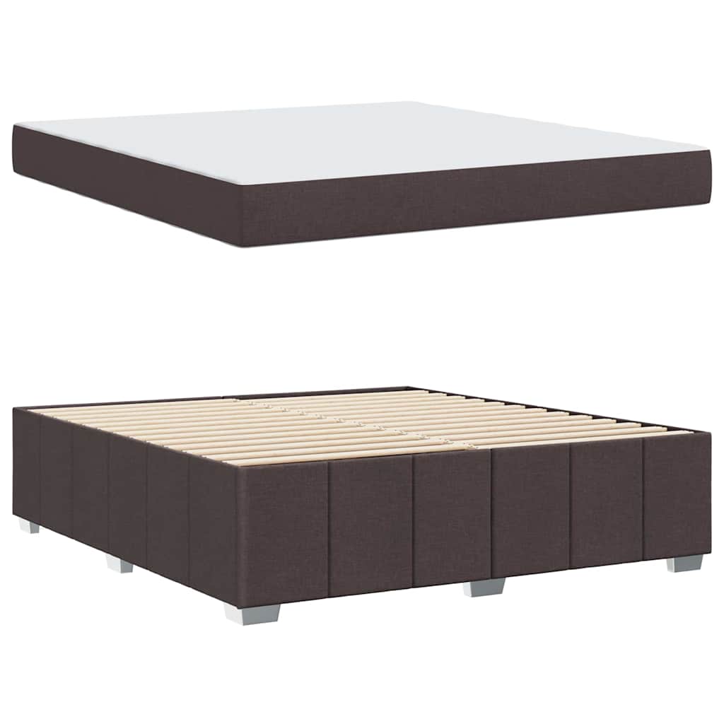 Bettgestell mit Matratze Dunkelbraun 180 x 200 cm Stoff